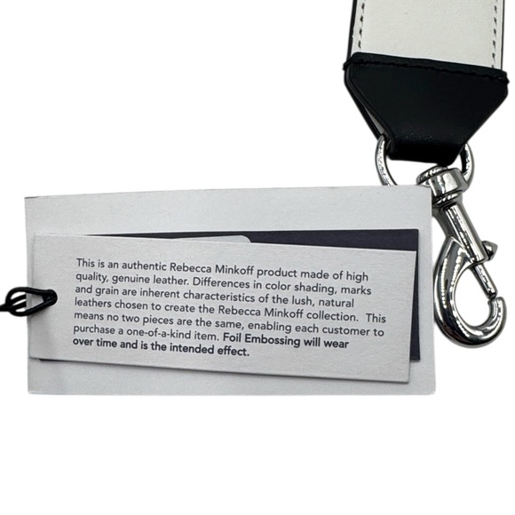 Rebecca Minkoff Sofia Optic White Leather Tassel Guitar Bag Purse Strap - Picture 10 of 16